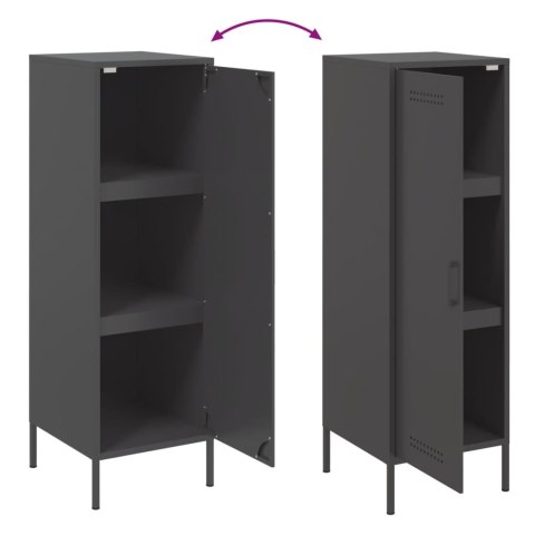 VidaXL Szafka, czarna, 36x39x113 cm, stal VidaXL Szafka, czarna, 36x39x113 cm, stal