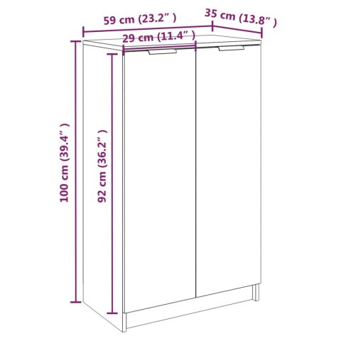 VidaXL Szafka na buty, szarość betonu, 59x35x100 cm VidaXL Szafka na buty, szarość betonu, 59x35x100 cm
