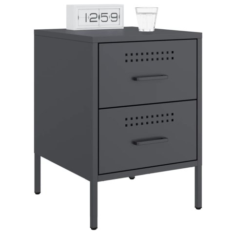 VidaXL Szafki nocne, 2 szt., antracytowe, 36x39x50,5 cm, stal VidaXL Szafki nocne, 2 szt., antracytowe, 36x39x50,5 cm, stal