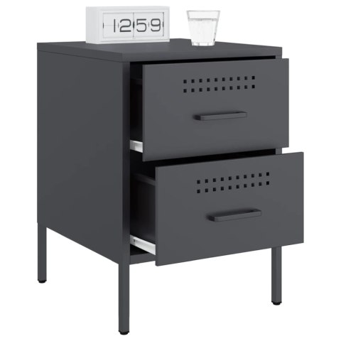 VidaXL Szafki nocne, 2 szt., antracytowe, 36x39x50,5 cm, stal VidaXL Szafki nocne, 2 szt., antracytowe, 36x39x50,5 cm, stal