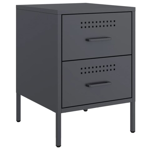 VidaXL Szafki nocne, 2 szt., antracytowe, 36x39x50,5 cm, stal VidaXL Szafki nocne, 2 szt., antracytowe, 36x39x50,5 cm, stal