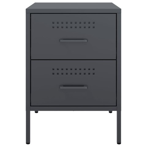 VidaXL Szafki nocne, 2 szt., antracytowe, 36x39x50,5 cm, stal VidaXL Szafki nocne, 2 szt., antracytowe, 36x39x50,5 cm, stal