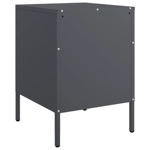 VidaXL Szafki nocne, 2 szt., antracytowe, 36x39x50,5 cm, stal VidaXL Szafki nocne, 2 szt., antracytowe, 36x39x50,5 cm, stal