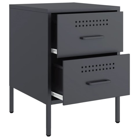 VidaXL Szafki nocne, 2 szt., antracytowe, 36x39x50,5 cm, stal VidaXL Szafki nocne, 2 szt., antracytowe, 36x39x50,5 cm, stal