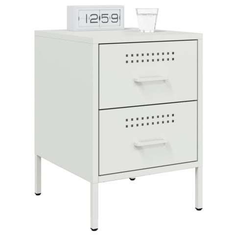 VidaXL Szafki nocne, 2 szt., białe, 36x39x50,5 cm, stal VidaXL Szafki nocne, 2 szt., białe, 36x39x50,5 cm, stal
