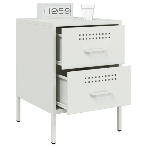 VidaXL Szafki nocne, 2 szt., białe, 36x39x50,5 cm, stal VidaXL Szafki nocne, 2 szt., białe, 36x39x50,5 cm, stal