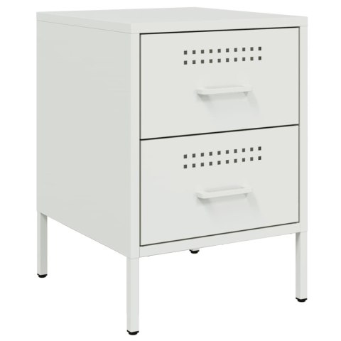 VidaXL Szafki nocne, 2 szt., białe, 36x39x50,5 cm, stal VidaXL Szafki nocne, 2 szt., białe, 36x39x50,5 cm, stal