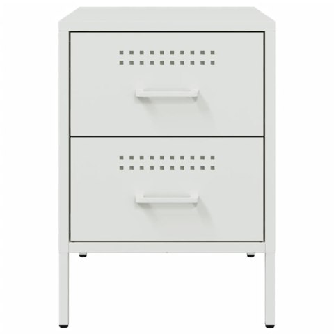 VidaXL Szafki nocne, 2 szt., białe, 36x39x50,5 cm, stal VidaXL Szafki nocne, 2 szt., białe, 36x39x50,5 cm, stal