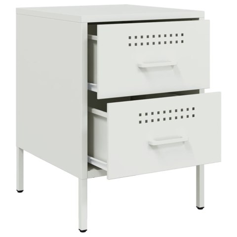 VidaXL Szafki nocne, 2 szt., białe, 36x39x50,5 cm, stal VidaXL Szafki nocne, 2 szt., białe, 36x39x50,5 cm, stal