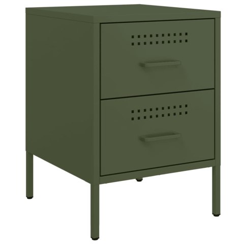 VidaXL Szafki nocne, 2 szt., oliwkowa zieleń, 36x39x50,5 cm, stal VidaXL Szafki nocne, 2 szt., oliwkowa zieleń, 36x39x50,5 cm, stal