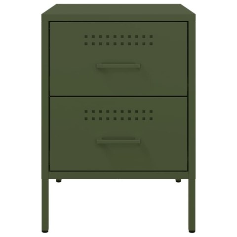 VidaXL Szafki nocne, 2 szt., oliwkowa zieleń, 36x39x50,5 cm, stal VidaXL Szafki nocne, 2 szt., oliwkowa zieleń, 36x39x50,5 cm, stal