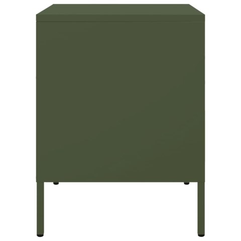 VidaXL Szafki nocne, 2 szt., oliwkowa zieleń, 36x39x50,5 cm, stal VidaXL Szafki nocne, 2 szt., oliwkowa zieleń, 36x39x50,5 cm, stal