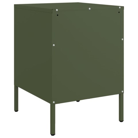 VidaXL Szafki nocne, 2 szt., oliwkowa zieleń, 36x39x50,5 cm, stal VidaXL Szafki nocne, 2 szt., oliwkowa zieleń, 36x39x50,5 cm, stal