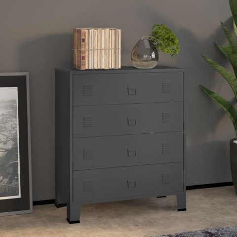 VidaXL Industrialna komoda, antracytowa, 78x40x93 cm, metalowa VidaXL Industrialna komoda, antracytowa, 78x40x93 cm, metalowa