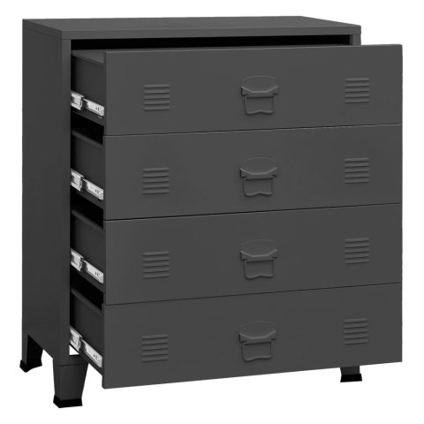 VidaXL Industrialna komoda, antracytowa, 78x40x93 cm, metalowa VidaXL Industrialna komoda, antracytowa, 78x40x93 cm, metalowa