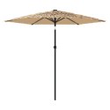 VidaXL Parasol ogrodowy na stalowym słupku, brązowy, 268x268x226 cm