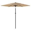 VidaXL Parasol ogrodowy na stalowym słupku, brązowy, 223x223x213 cm