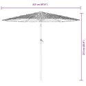 VidaXL Parasol ogrodowy na stalowym słupku, brązowy, 223x223x213 cm