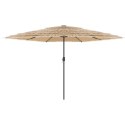 VidaXL Parasol ogrodowy na stalowym słupku, brązowy, 288x288x225 cm