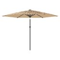 VidaXL Parasol ogrodowy na stalowym słupku, brązowy, 288x288x225 cm