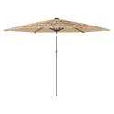 VidaXL Parasol ogrodowy na stalowym słupku, brązowy, 288x288x225 cm