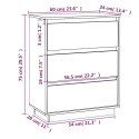 VidaXL Szafka, 60 x 34 x 75 cm, lite drewno sosnowe