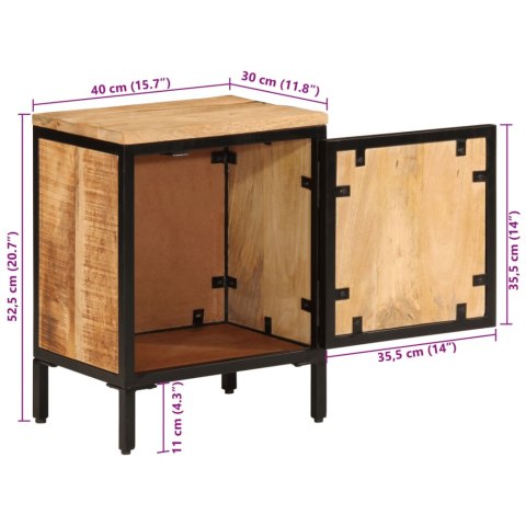 VidaXL Szafka nocna, 40x30x52,5 cm, surowe drewno mango VidaXL Szafka nocna, 40x30x52,5 cm, surowe drewno mango