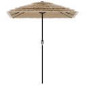 VidaXL Parasol ogrodowy na stalowym słupku, brązowy, 300x200x250 cm