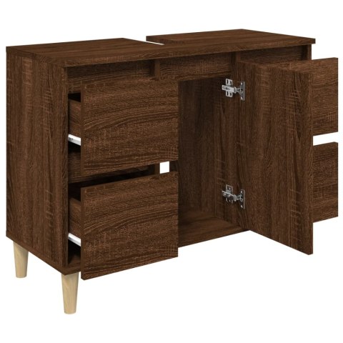 VidaXL Szafka pod umywalkę, brązowy dąb, 80x33x60 cm VidaXL Szafka pod umywalkę, brązowy dąb, 80x33x60 cm
