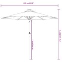 VidaXL Parasol ogrodowy na stalowym słupku, antracyt, 225x225x212 cm