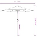 VidaXL Parasol ogrodowy na stalowym słupku, biały, 225x225x212 cm