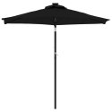 VidaXL Parasol ogrodowy na stalowym słupku, czarny, 225x225x212 cm