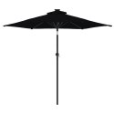 VidaXL Parasol ogrodowy na stalowym słupku, czarny, 225x225x212 cm