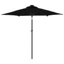 VidaXL Parasol ogrodowy na stalowym słupku, czarny, 225x225x212 cm