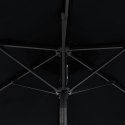 VidaXL Parasol ogrodowy na stalowym słupku, czarny, 225x225x212 cm