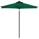 VidaXL Parasol ogrodowy na stalowym słupku, zielony, 225x225x212 cm