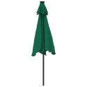 VidaXL Parasol ogrodowy na stalowym słupku, zielony, 225x225x212 cm