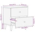 VidaXL Szafki nocne, 2 szt., 40x33x46 cm, lite drewno mango