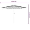 VidaXL Parasol ogrodowy na stalowym słupku, biały, 288x288x225 cm