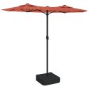 VidaXL Parasol ogrodowy podwójny z LED, terakota, 316x240 cm