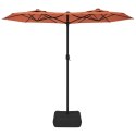 VidaXL Parasol ogrodowy podwójny z LED, terakota, 316x240 cm