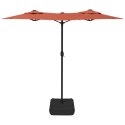 VidaXL Parasol ogrodowy podwójny z LED, terakota, 316x240 cm