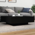 VidaXL Stolik kawowy z oświetleniem LED, czarny, 100x100x31 cm