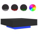 VidaXL Stolik kawowy z oświetleniem LED, czarny, 100x100x31 cm