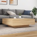 VidaXL Stolik kawowy z podświetleniem LED, dąb sonoma, 100x100x31 cm