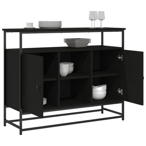VidaXL Szafka, czarna, 100x35x80 cm, materiał drewnopochodny VidaXL Szafka, czarna, 100x35x80 cm, materiał drewnopochodny