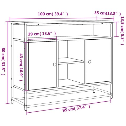 VidaXL Szafka, czarna, 100x35x80 cm, materiał drewnopochodny VidaXL Szafka, czarna, 100x35x80 cm, materiał drewnopochodny