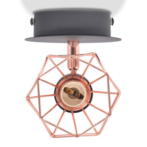 VidaXL Lampy ścienne, 2 szt., E14, czarno-miedziane VidaXL Lampy ścienne, 2 szt., E14, czarno-miedziane