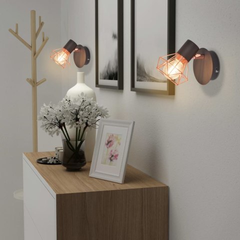 VidaXL Lampy ścienne, 2 szt., E14, czarno-miedziane VidaXL Lampy ścienne, 2 szt., E14, czarno-miedziane