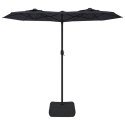 VidaXL Parasol ogrodowy podwójny z LED, czarny, 316x240 cm